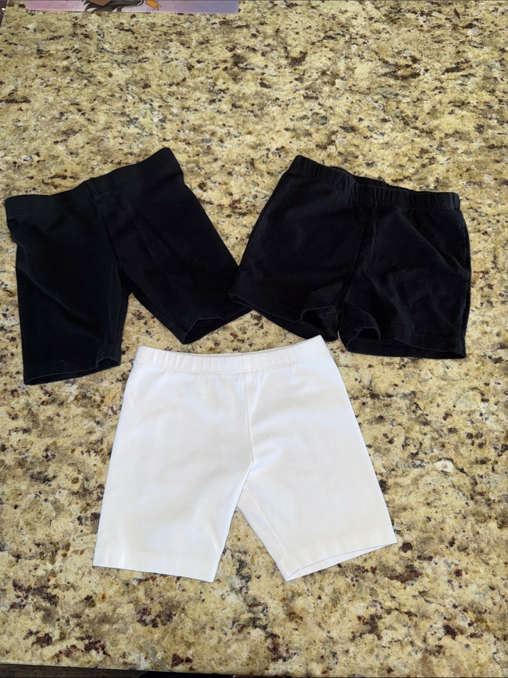 Kids Basic Bike/ cartwheel Shorts - Black & White